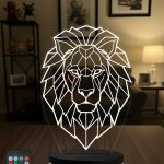 3D LED Aslan Gece Lambası - Karizmatik Dekoratif Masa Lambası 16 Renk RGB Kumandalı