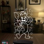 Tom ve Jerry 3D LED Gece Lambası - Çocuk Odası ve Arkadaşa Hediye 16 Renk Kumandalı