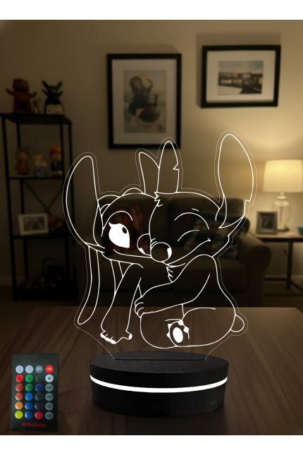 Stitch & Angel Lilo And Stitch 16 Renkli Kumandalı Gece Lambası