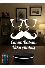 Kişiye Özel İsimli Canım Babam 3D Led Gece Lambası - 16 Renk Kumandalı Babaya Doğum Günü