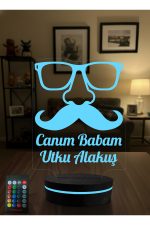 Kişiye Özel İsimli Canım Babam 3D Led Gece Lambası - 16 Renk Kumandalı Babaya Doğum Günü - Görsel 2