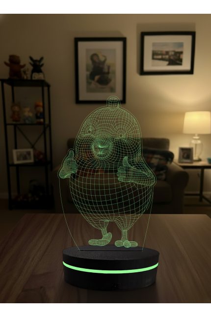 Özel Tasarım Tombul Kuş 3D LED Lamba - Ofis ve Çocuk Odası Hediyelik Gece Lambası