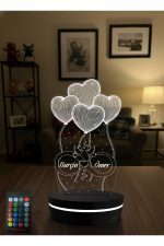 4 Lü Kalp Sonsuzluk Sevgilime Hediye 16 Renkli Kumandalı