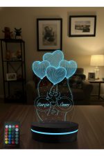 4 Lü Kalp Sonsuzluk Sevgilime Hediye 16 Renkli Kumandalı - Görsel 2