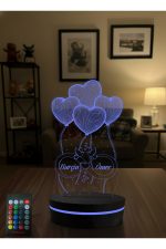 4 Lü Kalp Sonsuzluk Sevgilime Hediye 16 Renkli Kumandalı - Görsel 3