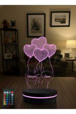 4 Lü Kalp Sonsuzluk Sevgilime Hediye 16 Renkli Kumandalı - Görsel 6