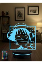 One Piece Luffy 3D LED Gece Lambası RGB Kumandalı Anime Masa Lambası Dekoratif Gece Işığı - Görsel 2