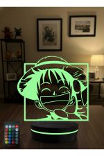 One Piece Luffy 3D LED Gece Lambası RGB Kumandalı Anime Masa Lambası Dekoratif Gece Işığı - Görsel 4