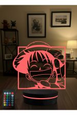 One Piece Luffy 3D LED Gece Lambası RGB Kumandalı Anime Masa Lambası Dekoratif Gece Işığı - Görsel 5