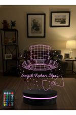Kişiye Özel Babaya Hediye 3D LED Gece Lambası İsimli RGB Kumandalı Adaptörlü - Görsel 6