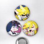 Panty & Stocking Pop Gözlüklü Modası Çanta Süsü Rozet İğneli Buton Rozet Seti 58 mm (3'lü)