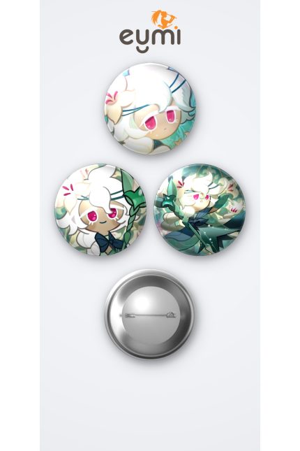 Cookie Run Kingdom White Lily Cookie 3’lü Metal Rozet Seti 58mm İğneli Buton Çanta Yaka Rozeti - Kişiye Özel 3D LED Gece Lambası & Hediye | Eymi