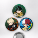 My Hero Academia Deku Bakugo Todoroki Çanta Süsü Rozet İğneli Buton Rozet Seti 58 mm (3'lü)