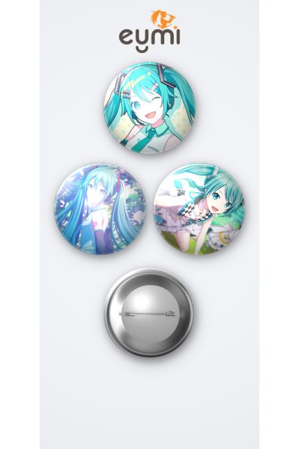 Project SEKAI Hatsune Miku 3'lü Metal Rozet Seti 58mm İğneli Buton Çanta Yaka Rozeti - 58mm Metal İğneli Buton Rozet | Eymi