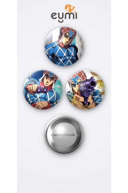 Jojo Animesi Guido Mista 3'lü Metal Rozet Seti 58mm İğneli Buton Çanta Yaka Rozeti - 58mm Metal İğneli Buton Rozet | Eymi