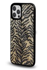 iPhone 11 Uyumlu Altın Zebra Dokusu Desenli Parlak Telefon Kılıfı - Görsel 2