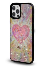 iPhone 17 Pro Max Uyumlu Çiçekli Kalp Desenli Parlak Telefon Kılıfı - Görsel 2
