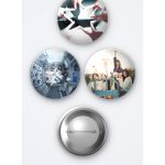 NMIXX KPOP Grubu Albüm 3'lü Metal Rozet Seti 58mm İğneli Buton Çanta Yaka Rozeti