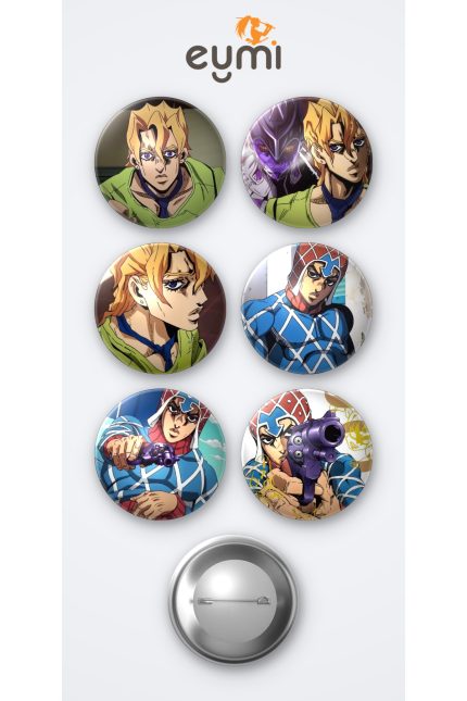 Jojo Pannacotta Fugo Anime ve Guido Mista 6'lı Metal Rozet Seti 58mm İğneli Buton Çanta Yaka Rozeti - 58mm Metal İğneli Buton Rozet | Eymi