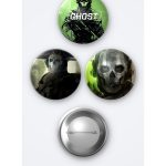 Call Of Duty Oyunu Ghost 3'lü Metal Rozet Seti 58mm İğneli Buton Çanta Yaka Rozeti