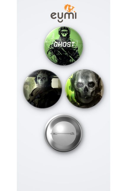 Call Of Duty Oyunu Ghost 3'lü Metal Rozet Seti 58mm İğneli Buton Çanta Yaka Rozeti - 58mm Metal İğneli Buton Rozet | Eymi