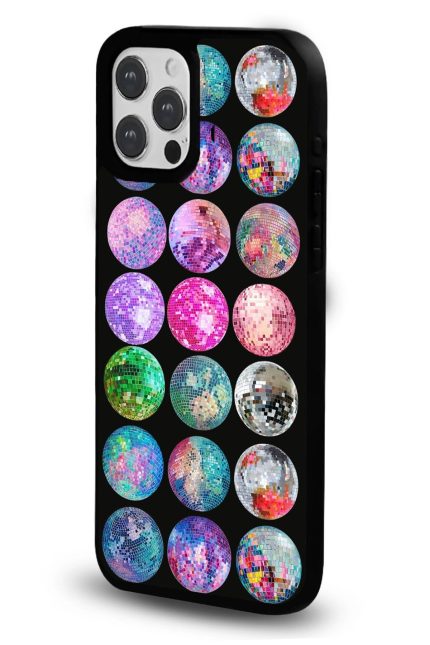 iPhone 12 Pro Max Uyumlu Disko Topları Desenli Parlak Telefon Kılıfı - Kişiye Özel 3D LED Gece Lambası & Hediye | Eymi