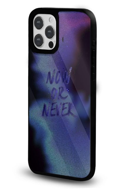 iPhone 12 Uyumlu Now Or Never Desenli Parlak Telefon Kılıfı - Kişiye Özel 3D LED Gece Lambası & Hediye | Eymi