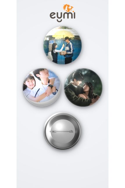 Lovely Runner K-Draması 3'lü Metal Rozet Seti 58mm İğneli Buton Çanta Yaka Rozeti - 58mm Metal İğneli Buton Rozet | Eymi