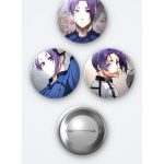 Blue Lock Animesi Mikage 3'lü Metal Rozet Seti 58mm İğneli Buton Çanta Yaka Rozeti