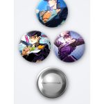 Jojo Animesi Josuke Higashikata 3'lü Metal Rozet Seti 58mm İğneli Buton Çanta Yaka Rozeti