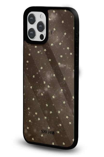 iPhone 16 Pro Max Uyumlu Kahve Yıldız 520 7418 Desenli Parlak Telefon Kılıfı - Kişiye Özel 3D LED Gece Lambası & Hediye | Eymi