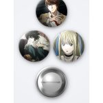 Death Note Animesi L , Light ve Misa Anime 3'lü Metal Rozet Seti 58mm İğneli Buton Çanta Yaka Rozeti