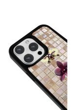 iPhone 17 Pro Max Uyumlu Mozaik Orkide Desenli Parlak Telefon Kılıfı - Görsel 3