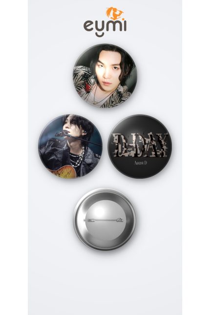 BTS Yoongi DDay Albüm 3'lü Metal Rozet Seti 58mm İğneli Buton Çanta Yaka Rozeti - 58mm Metal İğneli Buton Rozet | Eymi