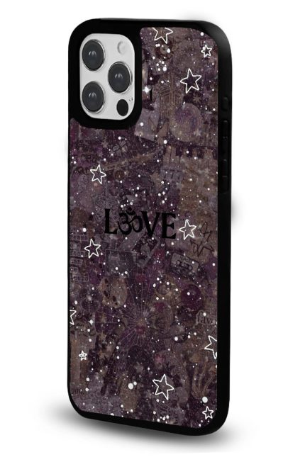 iPhone 17 Uyumlu Love Om Kolaj Desenli Parlak Telefon Kılıfı - Kişiye Özel 3D LED Gece Lambası & Hediye | Eymi