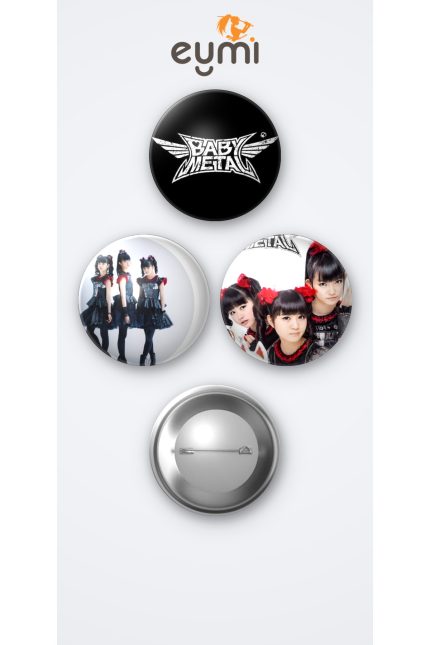 Babymetal 3'lü Metal Rozet Seti 58mm İğneli Buton Çanta Yaka Rozeti - 58mm Metal İğneli Buton Rozet | Eymi
