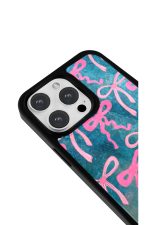 iPhone 17 Pro Uyumlu Pembe Fiyonklar Desenli Parlak Telefon Kılıfı - Görsel 3