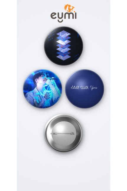 BTS Jungkook Still With You 3'lü Metal Rozet Seti 58mm İğneli Buton Çanta Yaka Rozeti - 58mm Metal İğneli Buton Rozet | Eymi