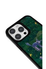 iPhone 17 Pro Uyumlu Yıldızlı Mavi Kediler Desenli Parlak Telefon Kılıfı - Görsel 3