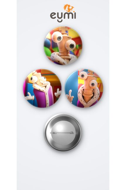 TADC The Amazing Digital Circus Animesi Kinger Anime 3'lü Metal Rozet Seti 58mm İğneli Buton Çanta Yaka Rozeti - 58mm Metal İğneli Buton Rozet | Eymi