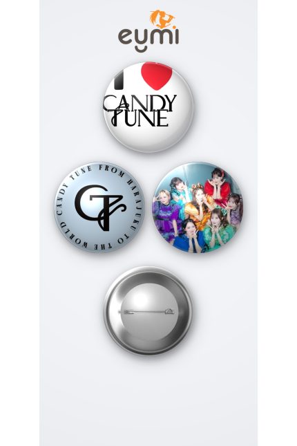 Candy Tune J-POP Grubu 3'lü Metal Rozet Seti 58mm İğneli Buton Çanta Yaka Rozeti - 58mm Metal İğneli Buton Rozet | Eymi
