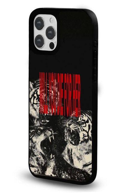iPhone 16 Pro Max Uyumlu Kaplanlar Will You Die For Her Desenli Parlak Telefon Kılıfı - Kişiye Özel 3D LED Gece Lambası & Hediye | Eymi