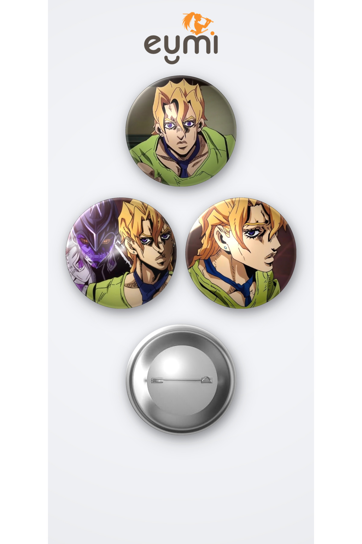 Jojo Animesi Pannacotta Fugo Anime 3'lü Metal Rozet Seti 58mm İğneli Buton Çanta Yaka Rozeti - 58mm Metal İğneli Buton Rozet | Eymi Jojo Animesi Pannacotta Fugo Anime 3'lü Metal Rozet Seti 58mm İğneli Buton Çanta Yaka Rozeti - 58mm Metal İğneli Buton Rozet | Eymi
