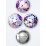 Genshin Impact Oyunu Yumemizuki Mizuki Oyun 3'lü Metal Rozet Seti 58mm İğneli Buton Çanta Yaka Rozeti