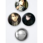 Attack on Titan ( Titana Saldırı) Animesi Levi Ackerman Anime 3'lü Metal Rozet Seti 58mm İğneli Buton Çanta Yaka Rozeti