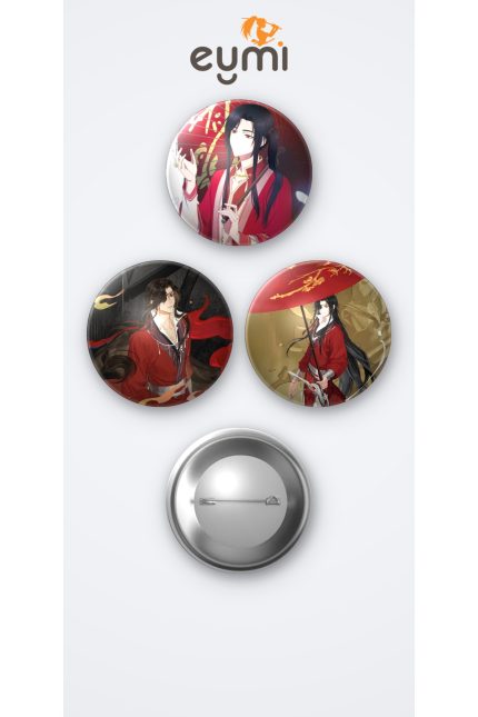 Heaven Official's Blessing ( TGCF ) Hua Cheng 3'lü Metal Rozet Seti 58mm İğneli Buton Çanta Yaka Rozeti - 58mm Metal İğneli Buton Rozet | Eymi