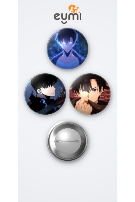 Solo Leveling Sung Jin woo 3'lü Metal Rozet Seti 58mm İğneli Buton Çanta Yaka Rozeti - 58mm Metal İğneli Buton Rozet | Eymi
