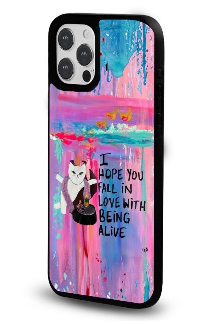 iPhone 11 Uyumlu Fall In Love With Being Alive Desenli Parlak Telefon Kılıfı - Kişiye Özel 3D LED Gece Lambası & Hediye | Eymi
