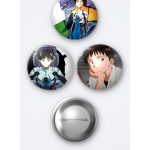 Neon Genesis Evangelion Shinji Ikari 3'lü Metal Rozet Seti 58mm İğneli Buton Çanta Yaka Rozeti