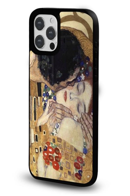 iPhone 12 Uyumlu The Kiss Desenli Parlak Telefon Kılıfı - Kişiye Özel 3D LED Gece Lambası & Hediye | Eymi